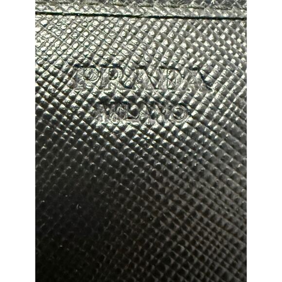 PRADA Black Saffiano Leather Womens Wallet on Chain Gold Hardware Authentic COA - Picture 10 of 15